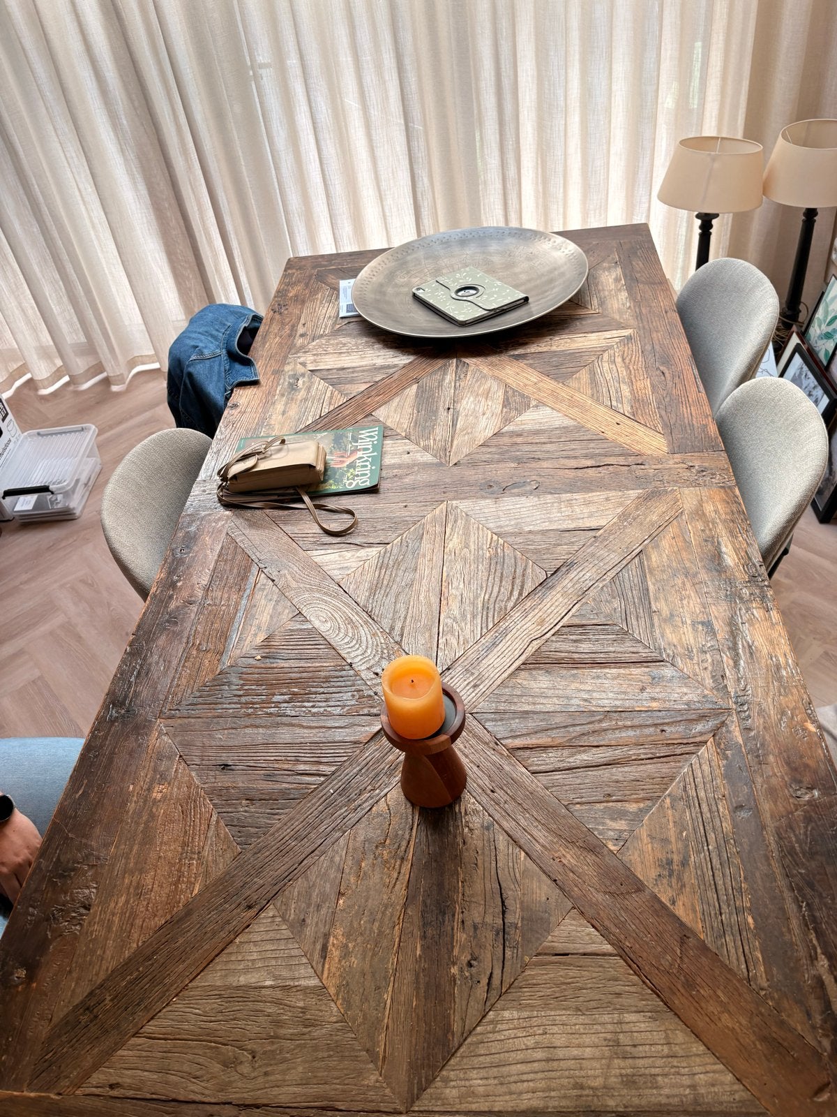 Rivièra Maison Eettafel Chateau Chassigny 220x100cm, Ophalen, Gebruikt, 200 cm of meer, 50 tot 100 cm