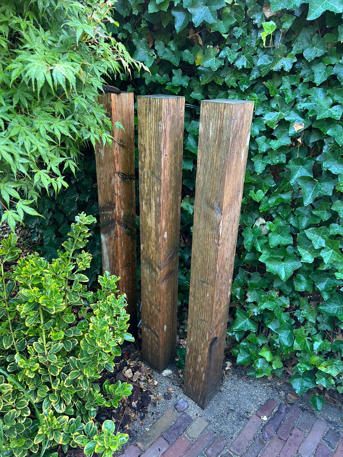 Massieve hardhouten tuin palen, Tuin en Terras, Palen, Balken en Planken, Ophalen, Gebruikt, Palen, Hardhout