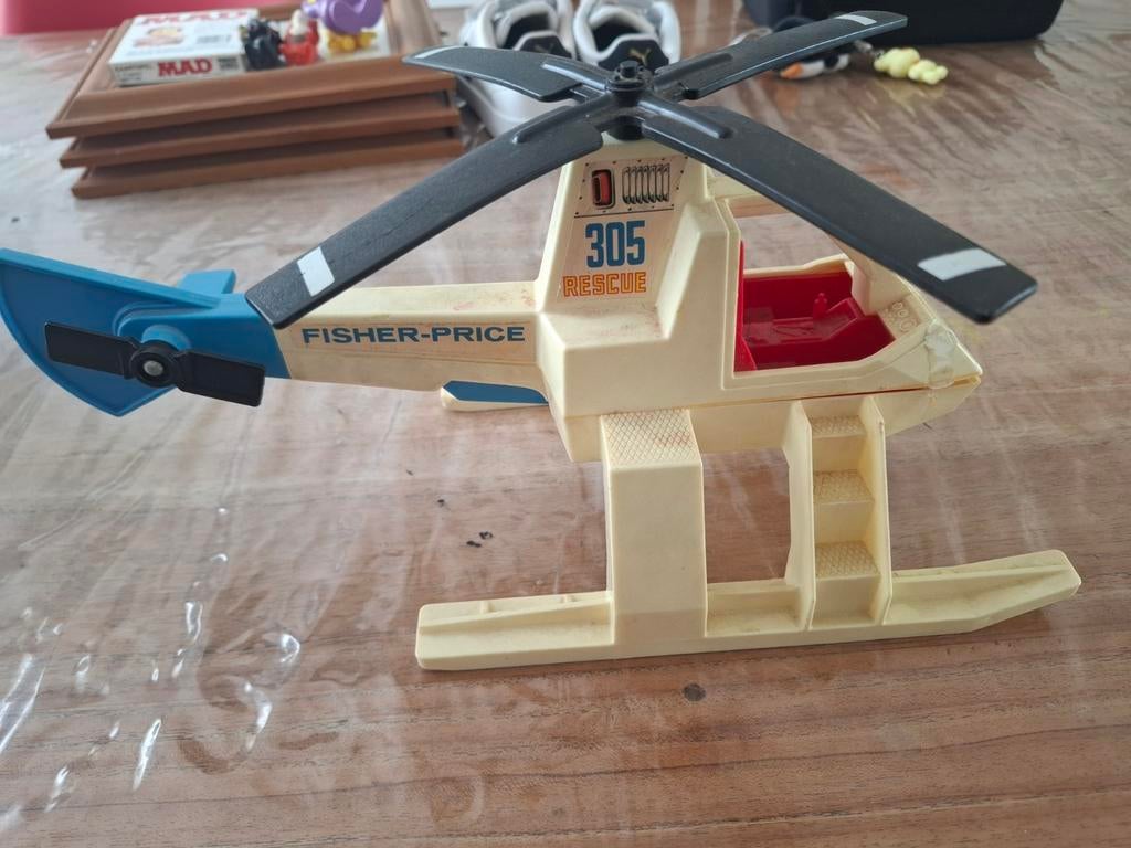 Vintage Fisher-Price Redding Helikopter 305, Ophalen of Verzenden, Gebruikt, Auto of Voertuig