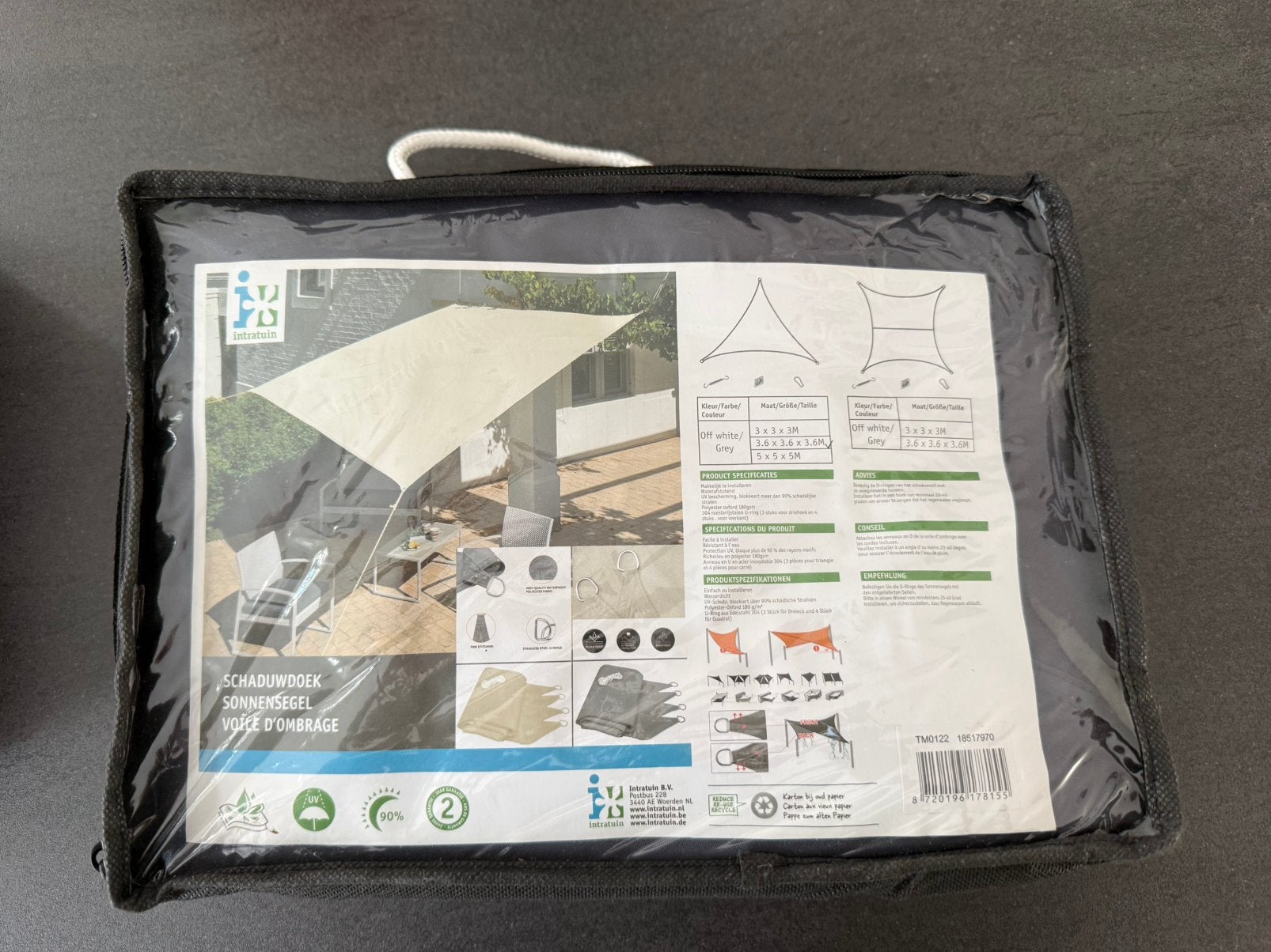 Nieuw Driehoekig Schaduwdoek - Zonnezeil, Ophalen of Verzenden, Nieuw