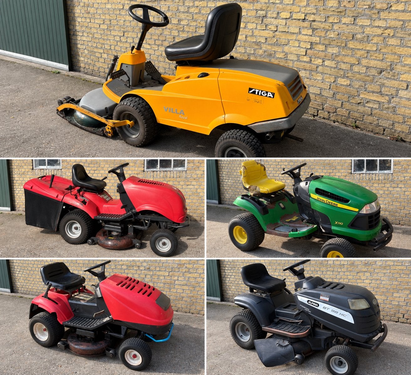 Partij zitmaaiers Stiga John deere MTD opknappers zitmaaier, Cirkelmaaier, Gebruikt, Ophalen of Verzenden, Diverse (Köhler, John Deere, Stiga)