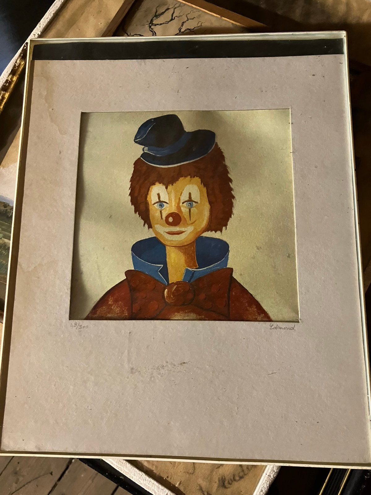 Zeefdruk Clown Edmond of Edmund, Antiek en Kunst, Ophalen of Verzenden