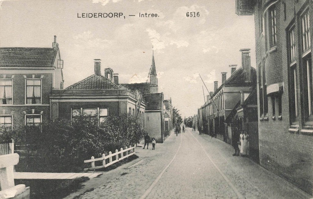 Leiderdorp, Intree, Verzamelen, Ansichtkaarten | Nederland, Ophalen of Verzenden, 1920 tot 1940, Ongelopen, Zuid-Holland
