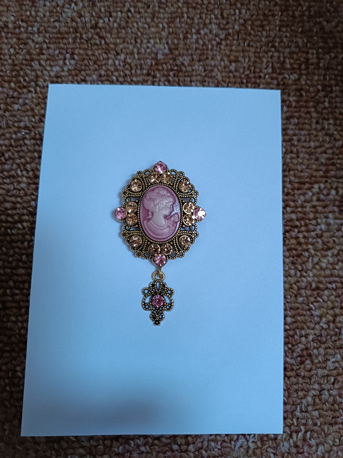 Broche double camee rose, Ophalen of Verzenden