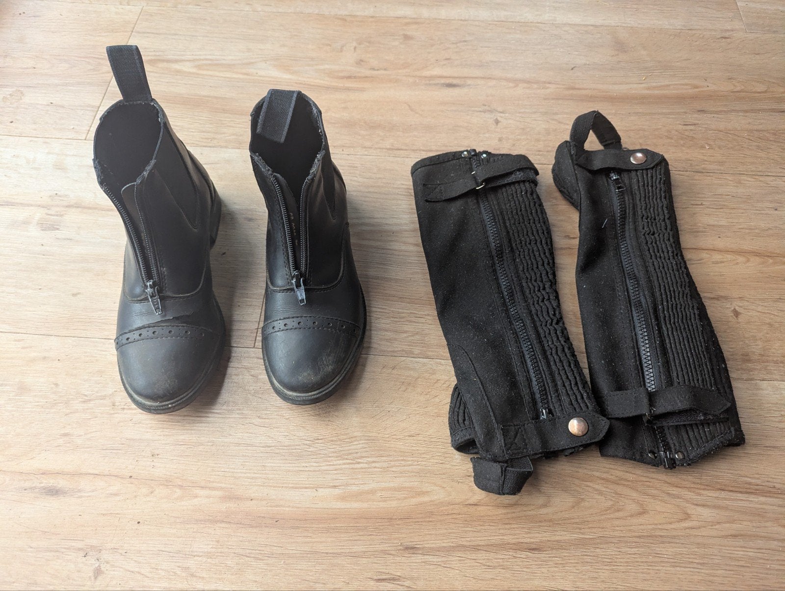 Jodphurs en chaps maat 35, Dieren en Toebehoren, Paardrijkleding, Gebruikt, Kinderen, Overige soorten, Ophalen of Verzenden