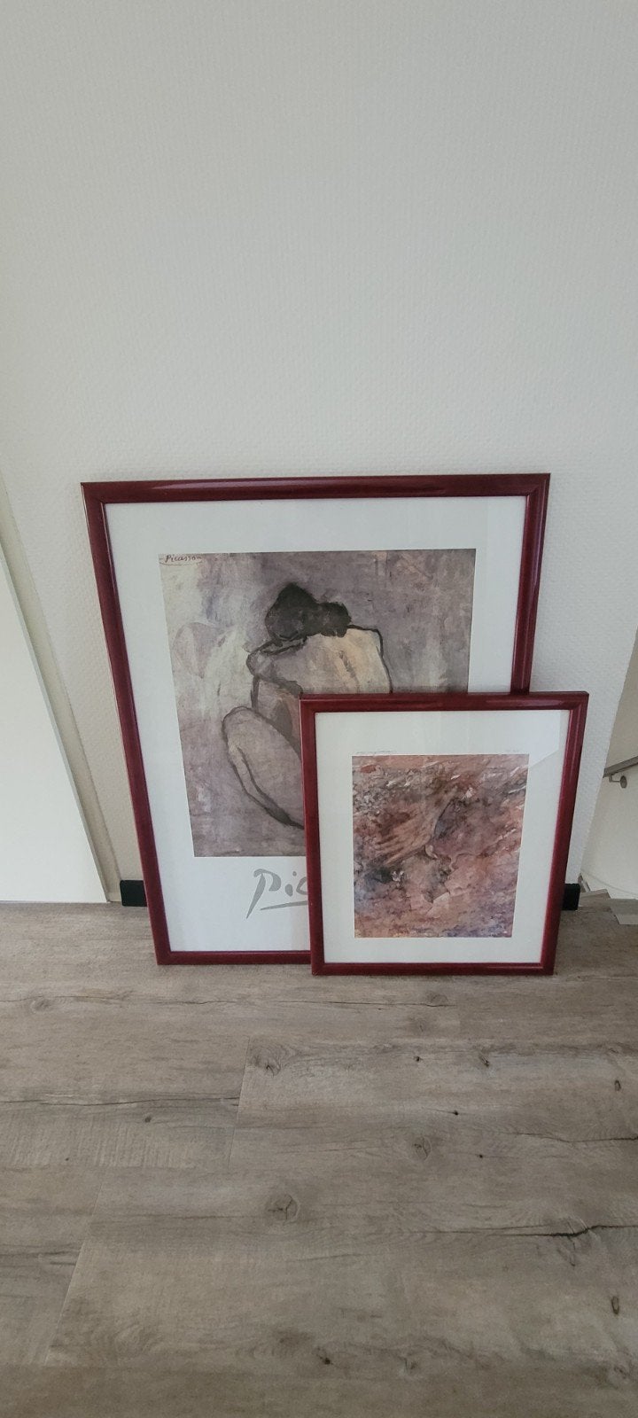 2 Picasso print schilderijen met houten lijst, Ophalen of Verzenden