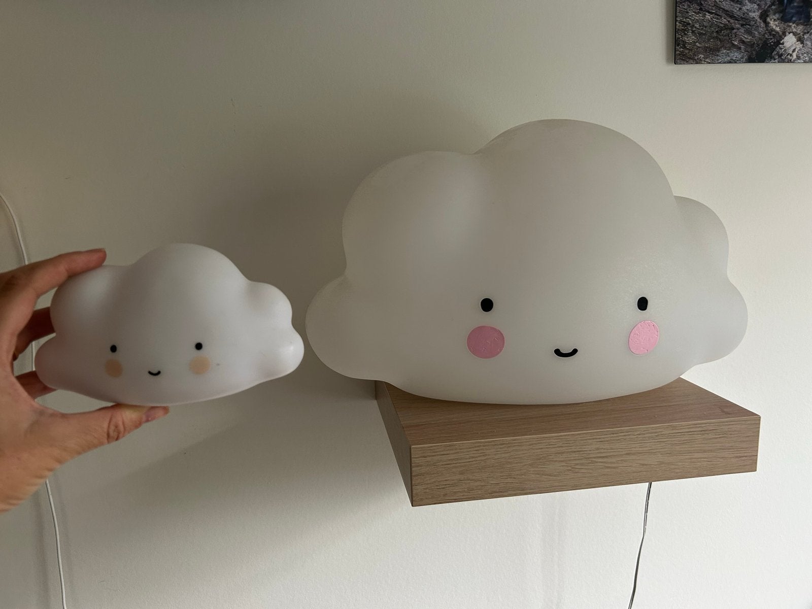 Set van 2 schattige wolkenlampjes - perfect voor kinderkamer, Kinderen en Baby's, Wit, Ophalen, Gebruikt, Lamp