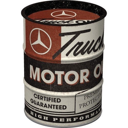 Mercedes Benz Motor Oil reclame spaarpot van metaal deco, Ophalen of Verzenden, Nieuw, Auto's