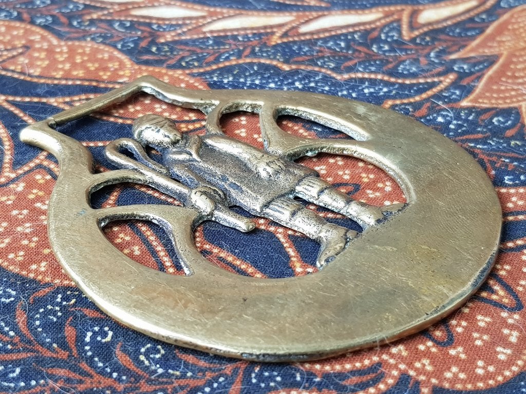Zeldzaam antiek man met staf kleppermannetje uit Engeland., Ophalen of Verzenden, Koper