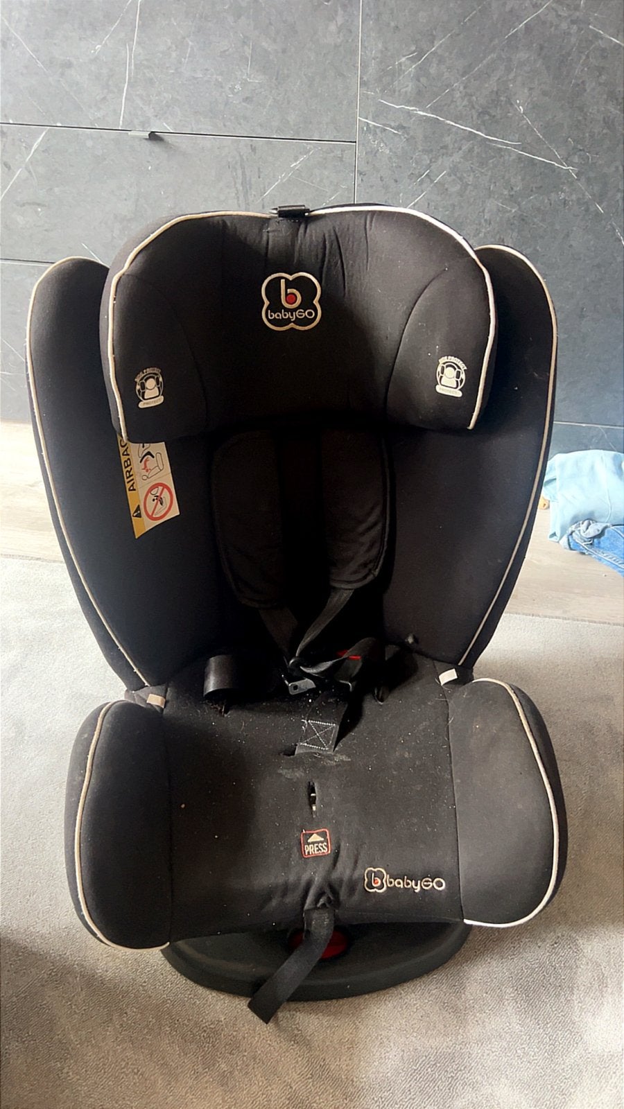 Draaibare kinder autostoel Babygo 0-36 kg, Kinderen en Baby's, Overige merken, Autogordel of Isofix, Verstelbare rugleuning, Ophalen of Verzenden