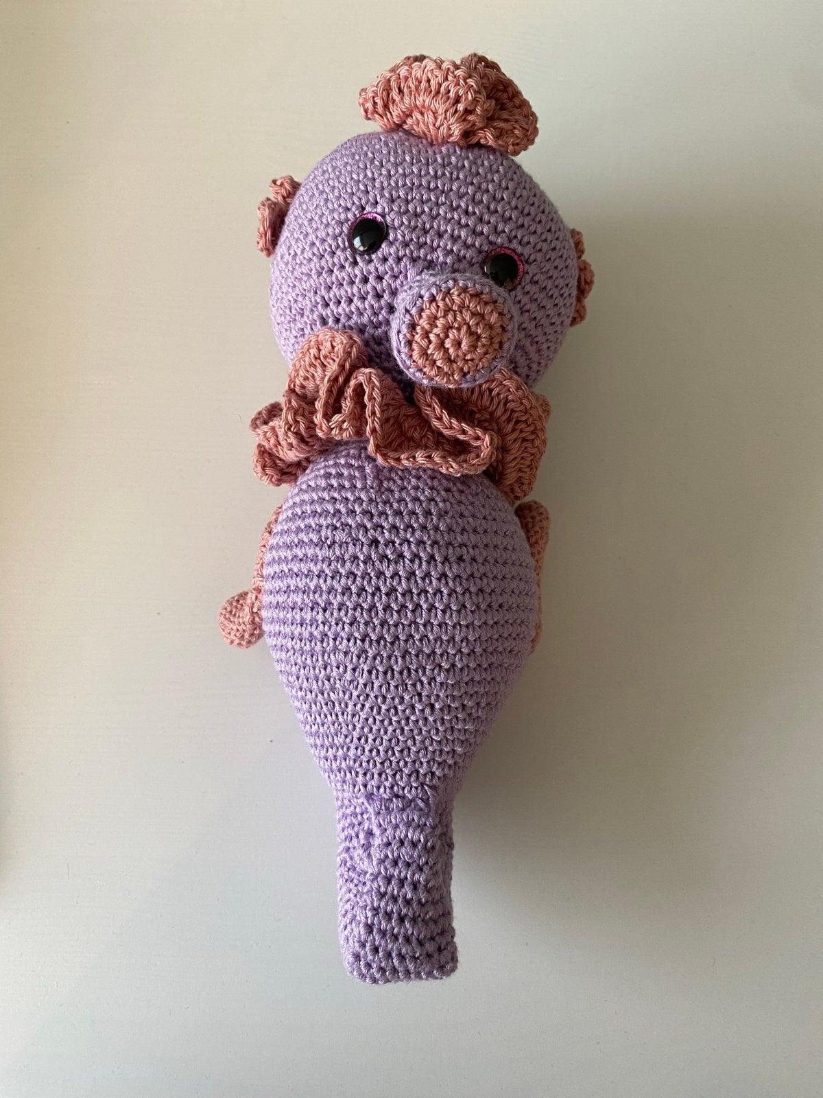 Gehaakt Zeepaardje Knuffel - Lavendel & Roze, Overige typen, Nieuw, Meerkleurig, Verzenden