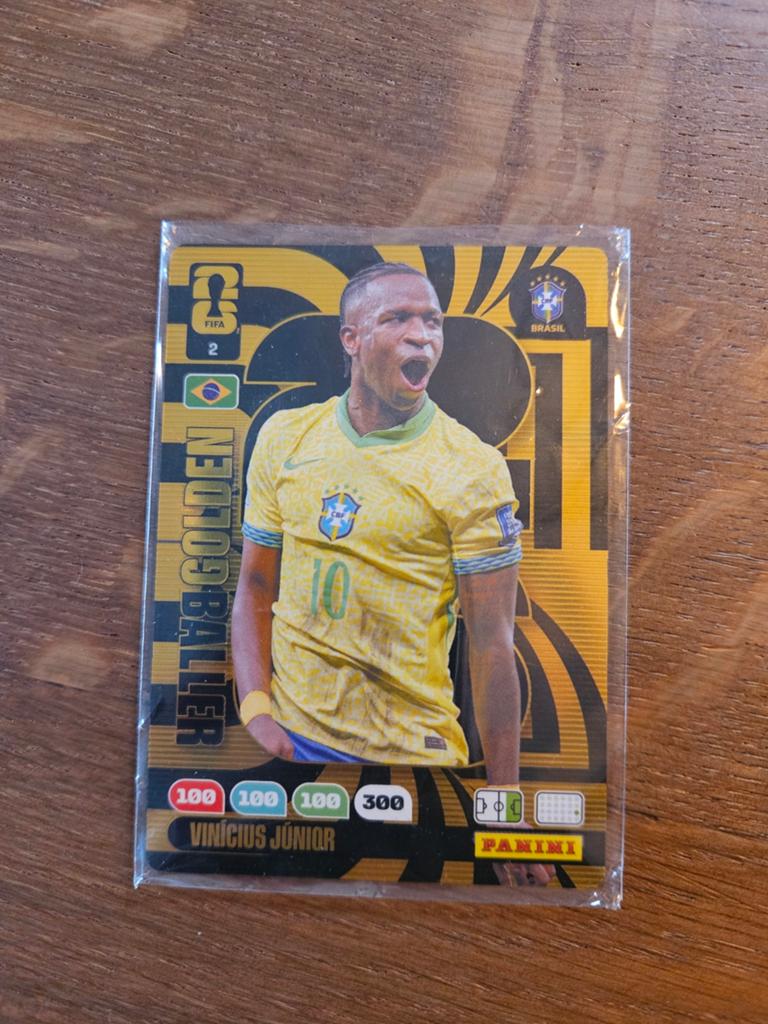 Panini World Cup 2026 Golden Baller Vinicius Junior, Verzamelen, Ophalen of Verzenden, Nieuw, Buitenlandse clubs, Poster, Plaatje of Sticker