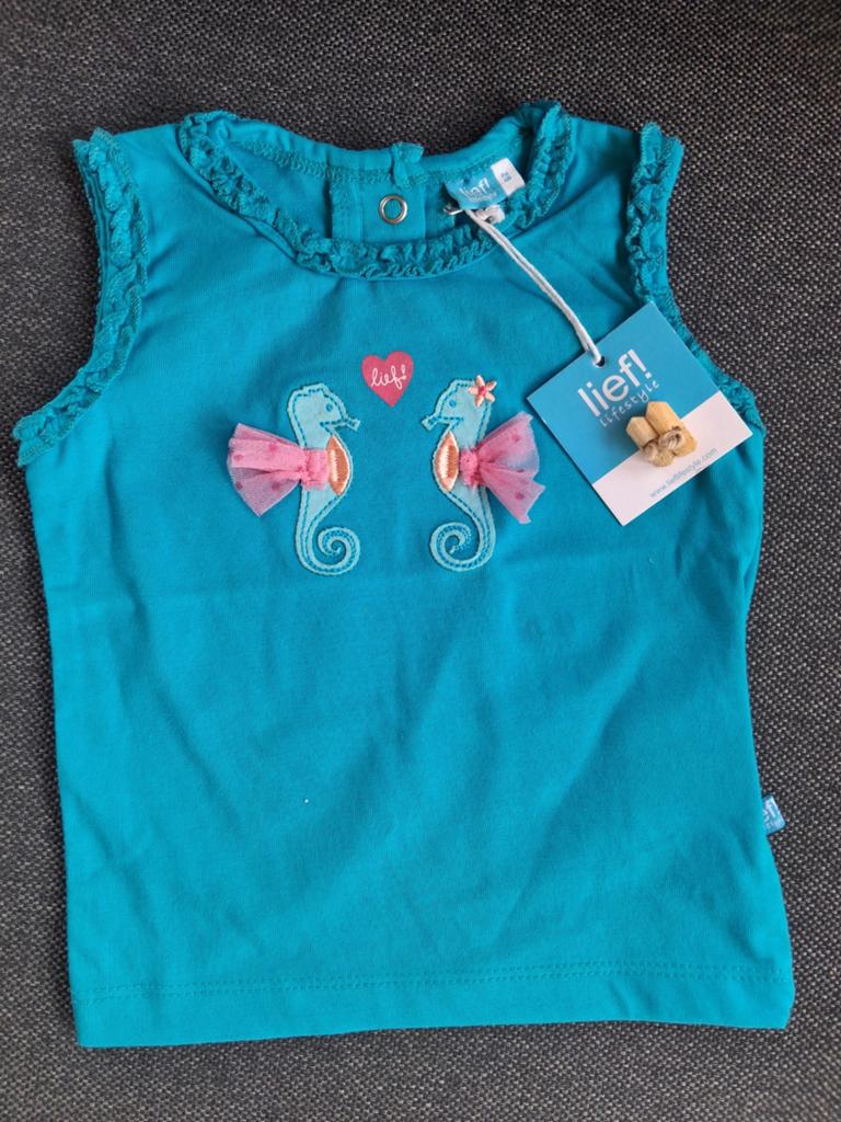 Nieuw Lief! mouwloos T-shirt zeepaardjes maat 62, Kinderen en Baby's, Babykleding | Maat 68, Meisje, Ophalen of Verzenden, Shirtje of Longsleeve