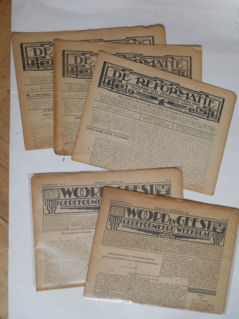 De reformatie, woord en geest 1926-1929 5x origineel, Ophalen of Verzenden, 1920 tot 1940, Tijdschrift