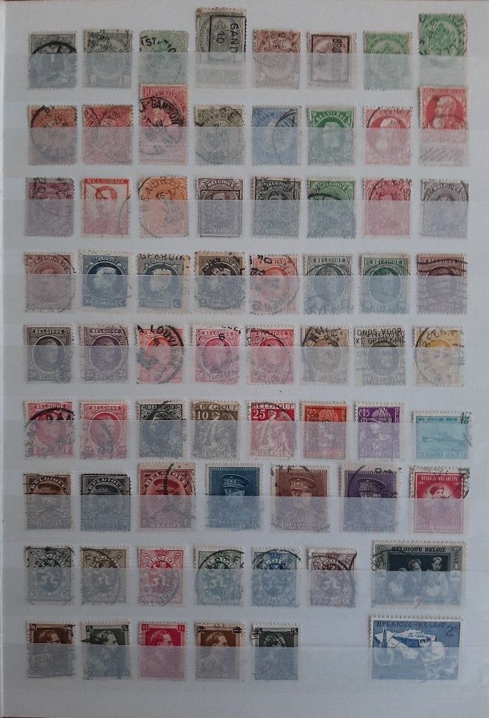 Verzameling 4 Kaarten Klassieke Postzegels België No. 2 Gest, Postzegels en Munten, Ophalen, Gestempeld