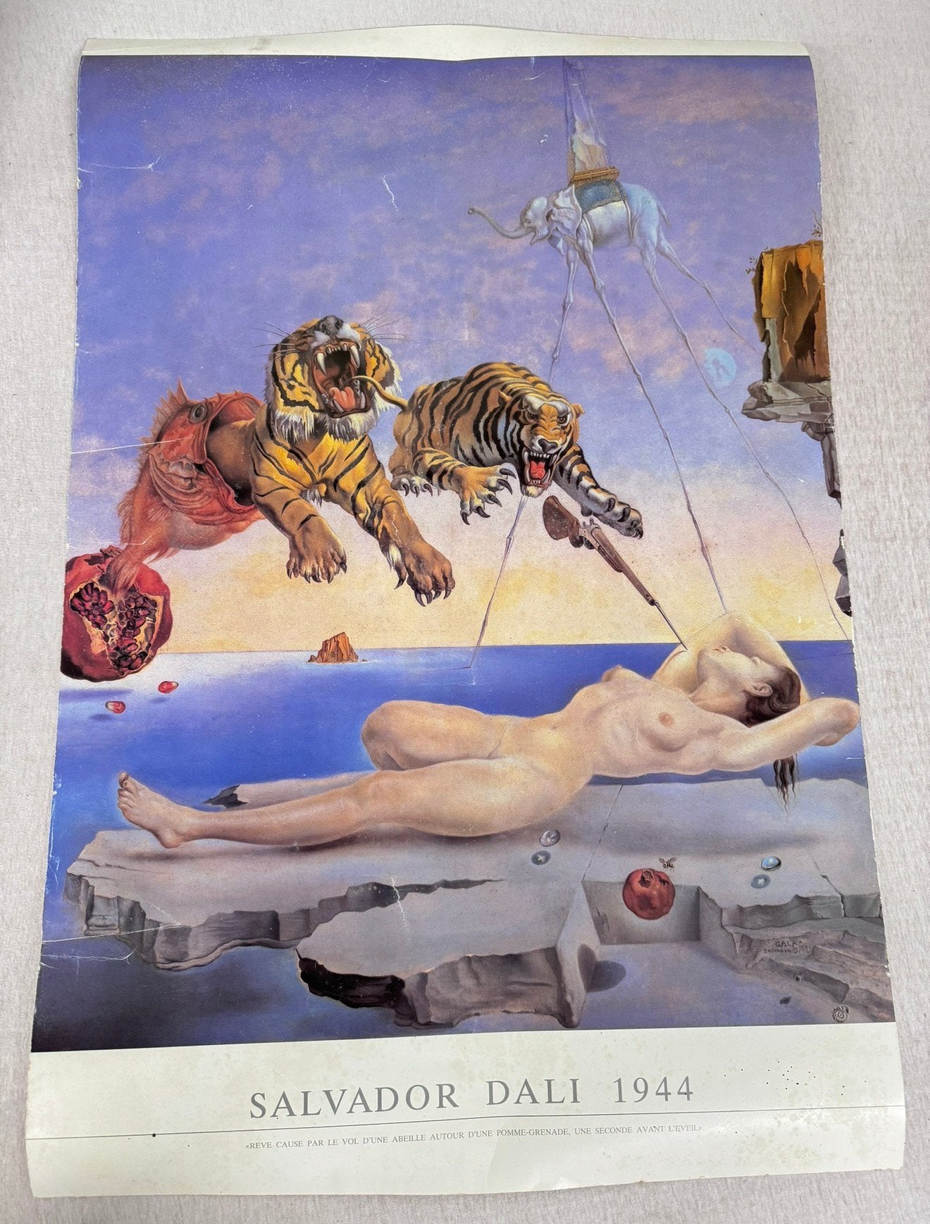 Salvador Dali Tigers - Originele XL Poster 77x51cm art kunst, Ophalen of Verzenden