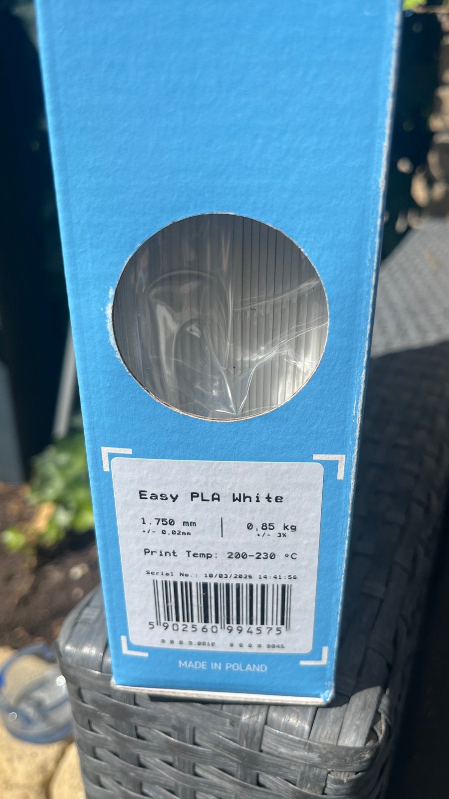 Fiberlogy Easy PLA Wit 1.75mm 0.85kg 3D Printer Filament, Ophalen of Verzenden, Nieuw, Filament