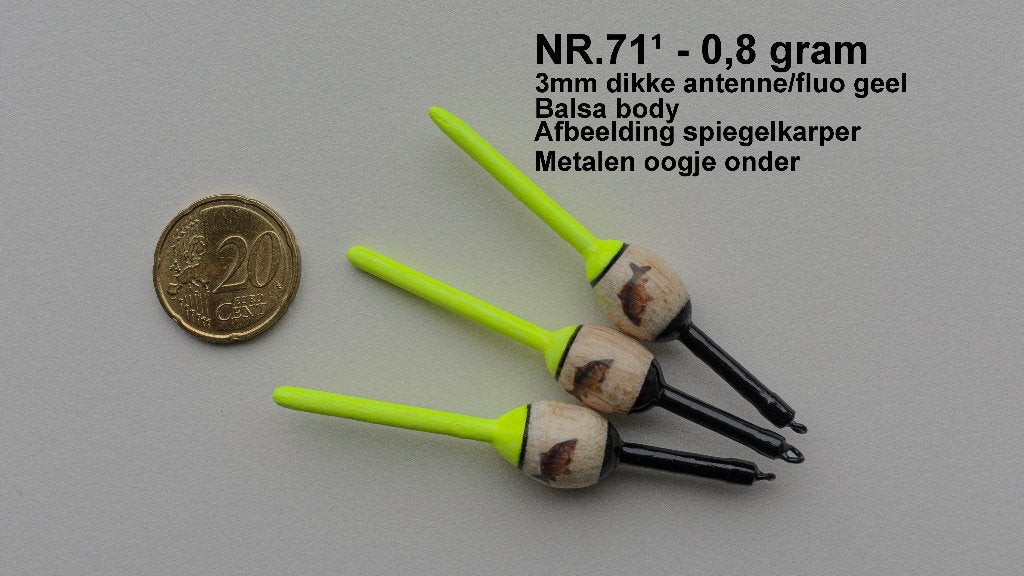 KARPERDOBBER HANDBUILT NR. 71¹ / 0,8 gr, Ophalen of Verzenden, Nieuw, Dobber of Lood