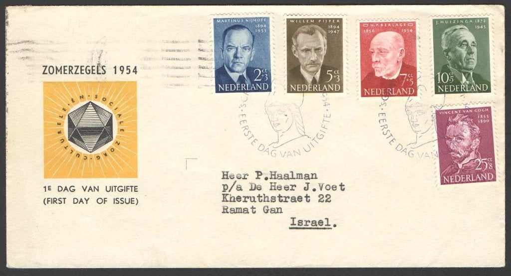 Nederland FDC E16 Met Adres, Zomerzegels 1954, Postzegels en Munten, Ophalen of Verzenden, Beschreven, Nederland