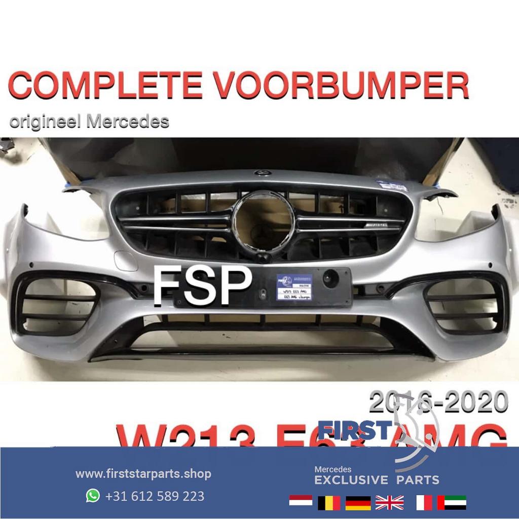 W213 E63 AMG VOORBUMPER COMPLEET Mercedes E Klasse 63 ZWART, Gebruikt, -, Voor, Ophalen of Verzenden