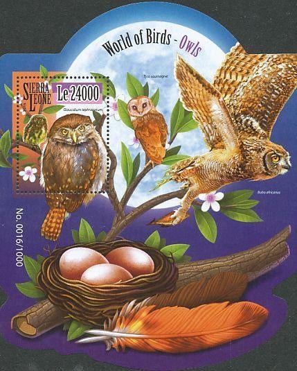 SIERRA LEONE 40 - Dieren: vogels (uil), Ophalen of Verzenden, Postfris, Dier of Natuur
