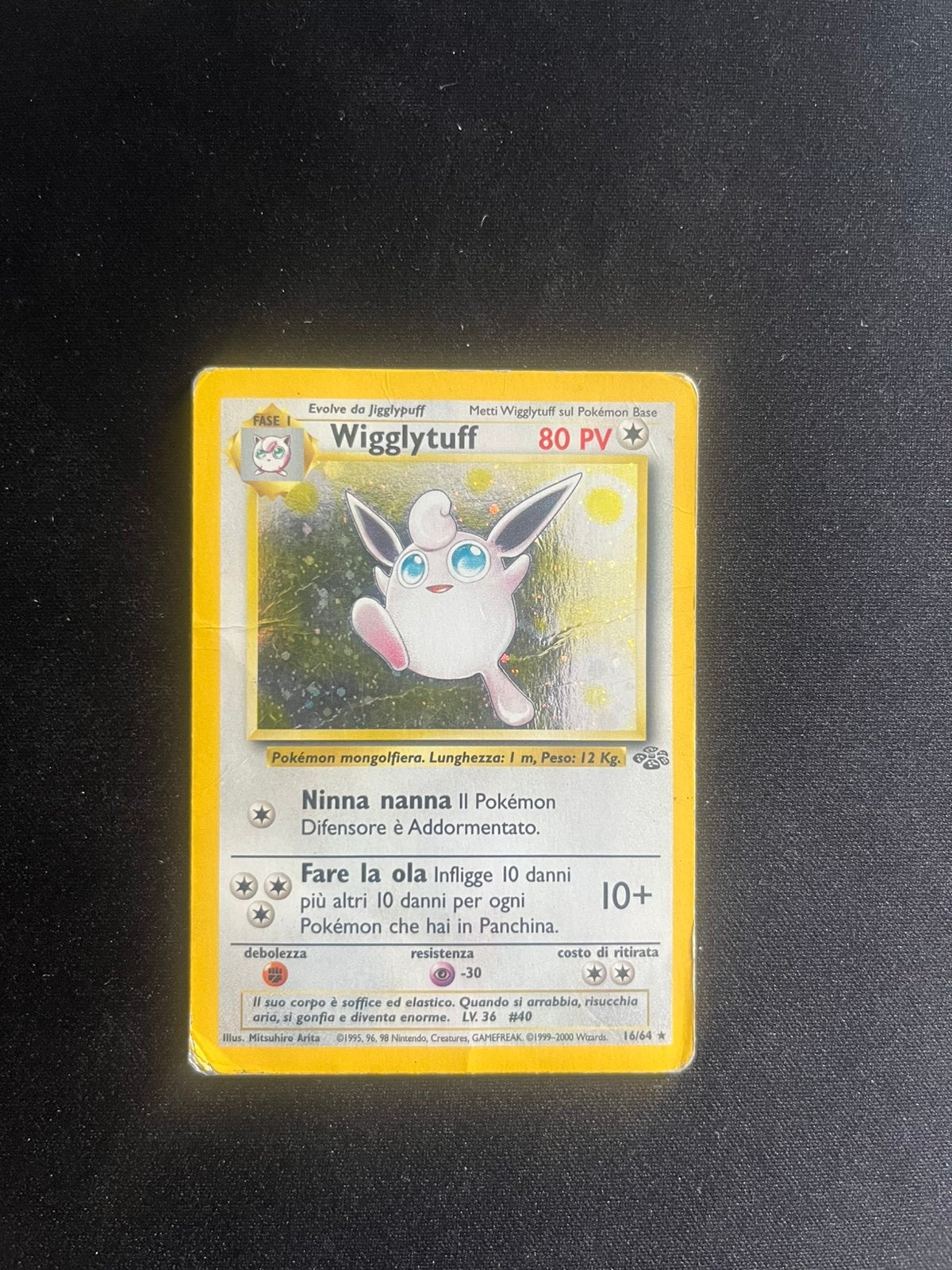 Wigglytuff Pokémon kaart (Italiaans) played, Ophalen of Verzenden, Gebruikt