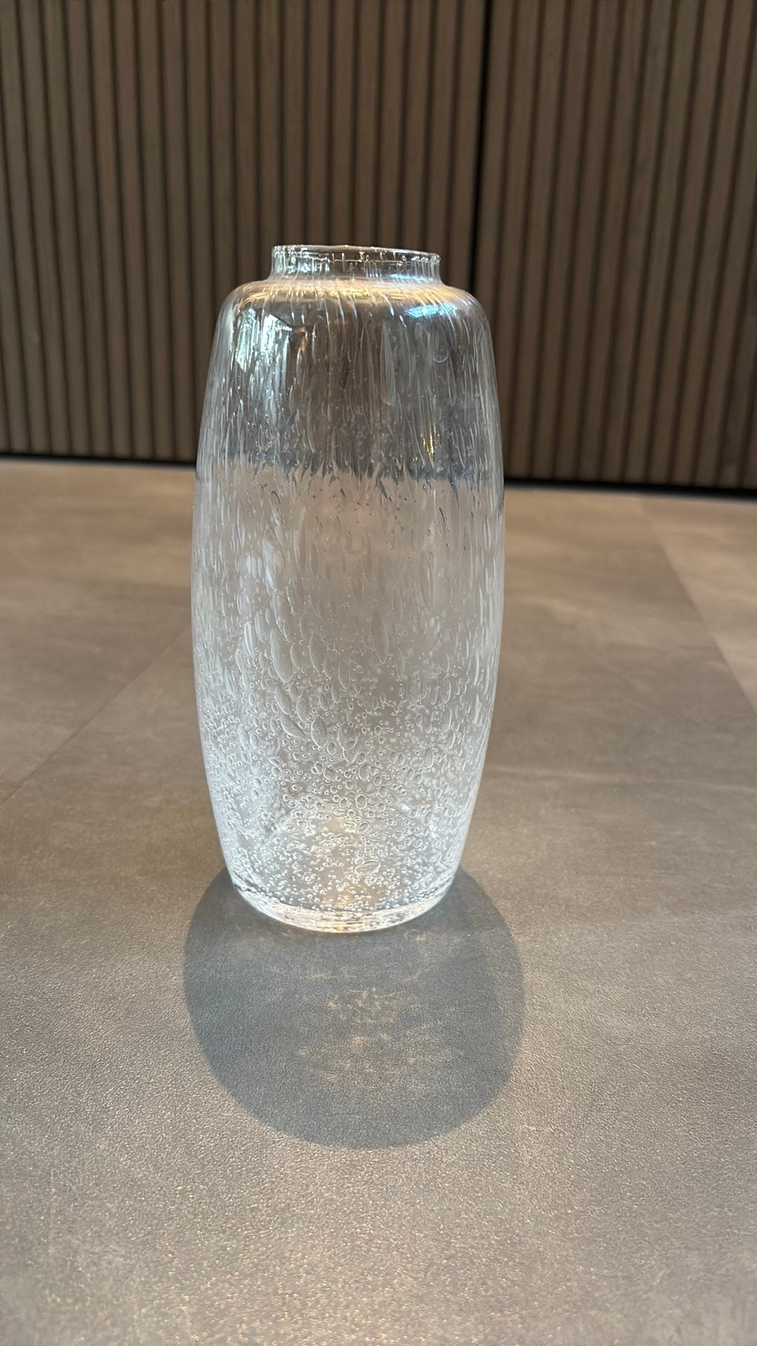 Vintage bubble glass vaas | Transparant structuurglas, Ophalen of Verzenden, ., ., .