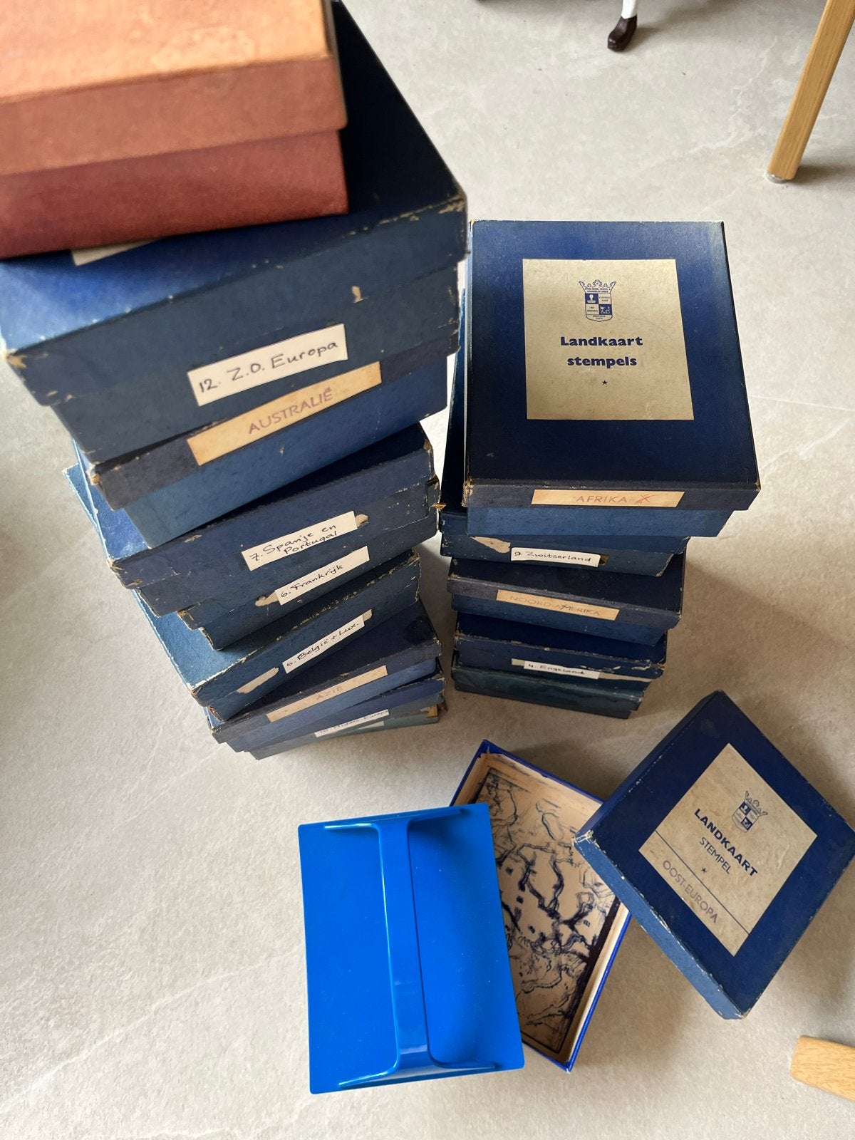 Vintage Landkaart Stempels - Complete Wereldcollectie, Overige typen, 1800 tot 2000, Wereld, Ophalen