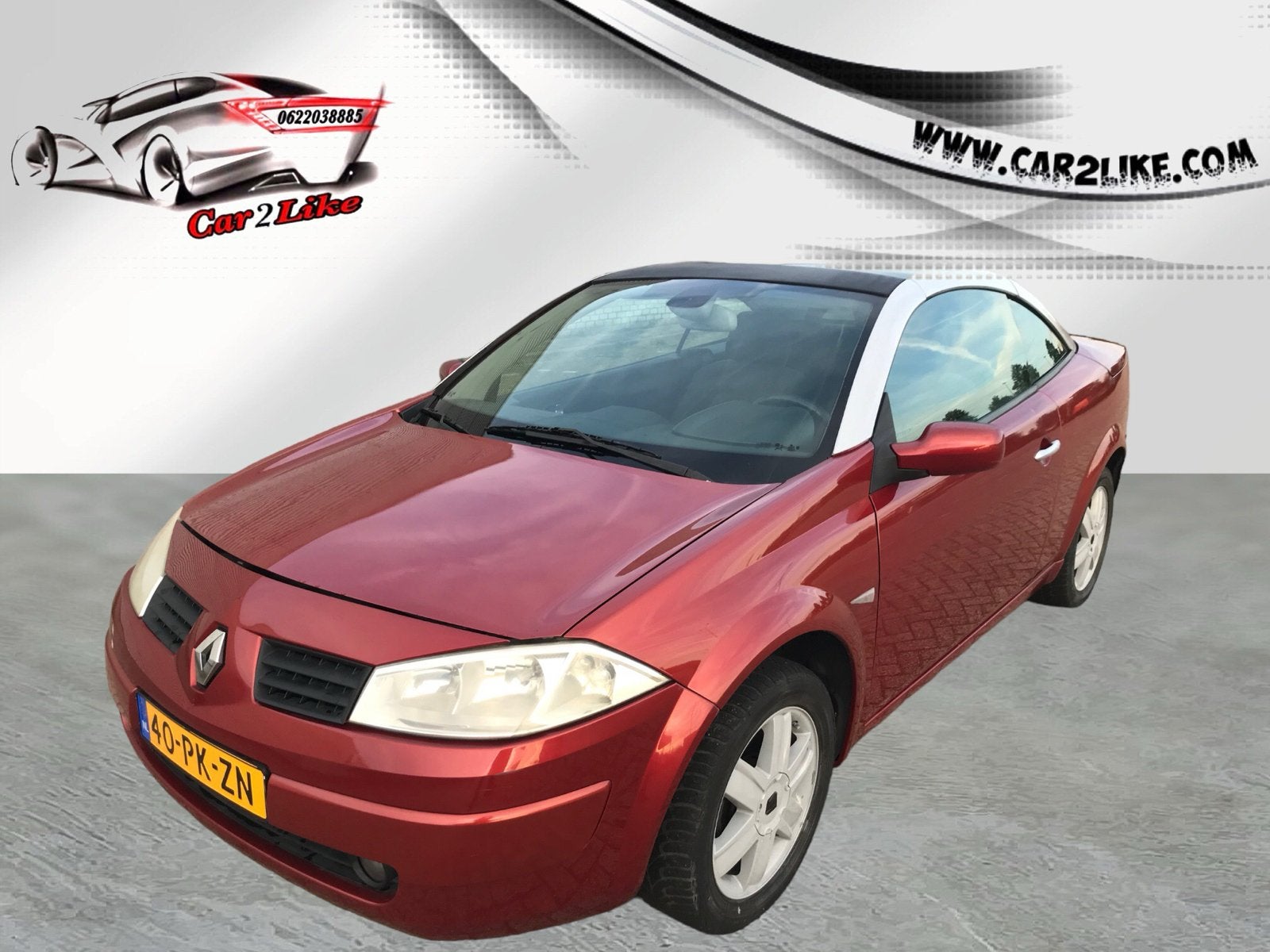 Renault Mégane 1.6 16V Autcom Cabrio 2004 Rood, Auto's, Renault, Voorwielaandrijving, 1295 kg, 4 cilinders, Cabriolet