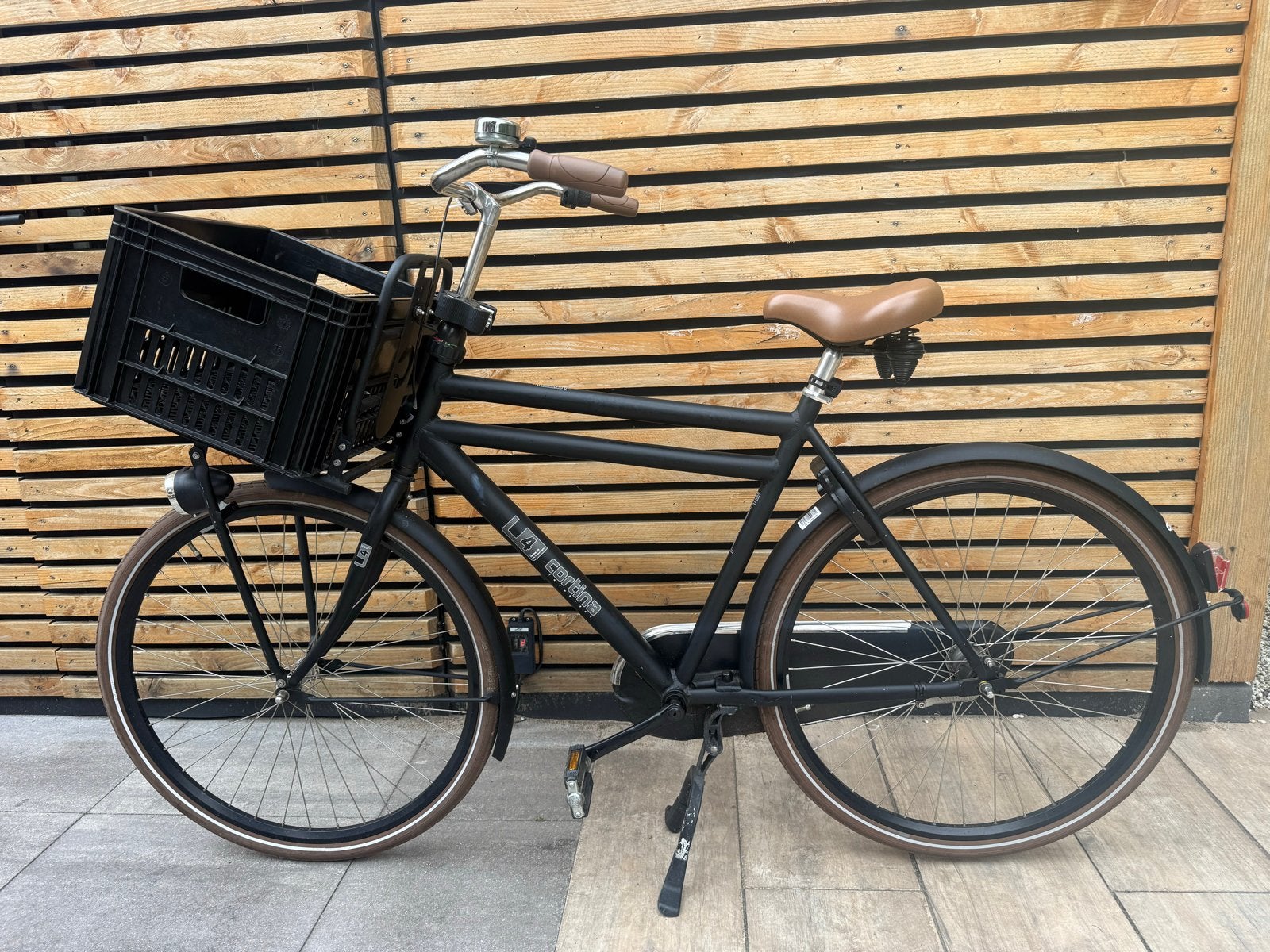 Nette! CORTINA U4 Transportfiets MATZWART! 28 inch 3 Versn!, Terugtraprem, Versnellingen, Zo goed als nieuw, 57 tot 61 cm
