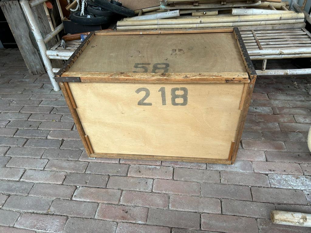 Vintage houten kist Karel 1 sigaren, Ophalen, 50 tot 100 cm, Zo goed als nieuw, 75 tot 100 cm