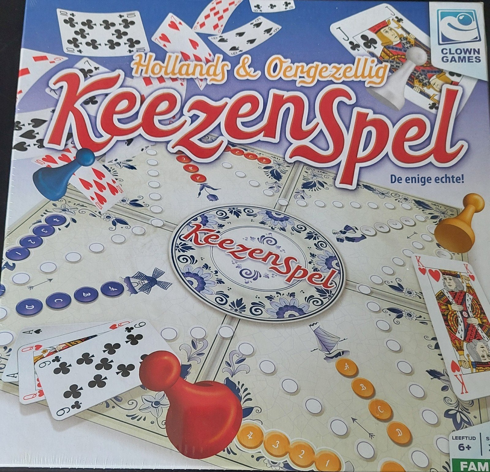 Keezenspel - Het gezelligste bord- en kaartspel, Hobby en Vrije tijd, Vijf spelers of meer, Ophalen of Verzenden, Nieuw, Clown Games
