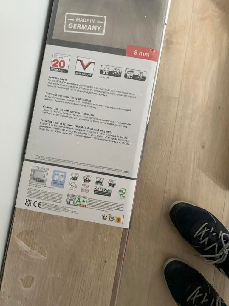 Nieuw laminaat - 5 pakken - AC4 kwaliteit - ca. 10,5 m², Bruin, Nieuw, Ophalen of Verzenden, 10 tot 25 m²
