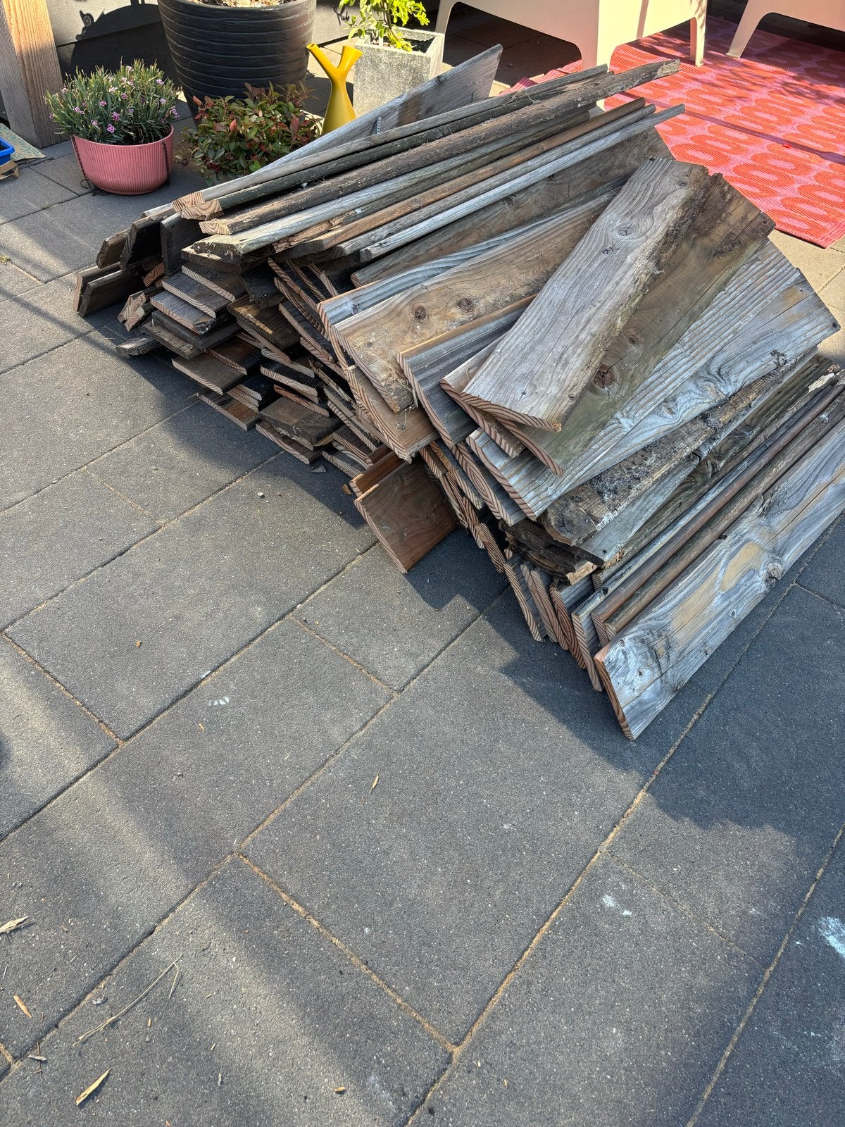Gratis! Gebruikte houten planken en balken, Ophalen, Gebruikt, Minder dan 25 mm, Balk