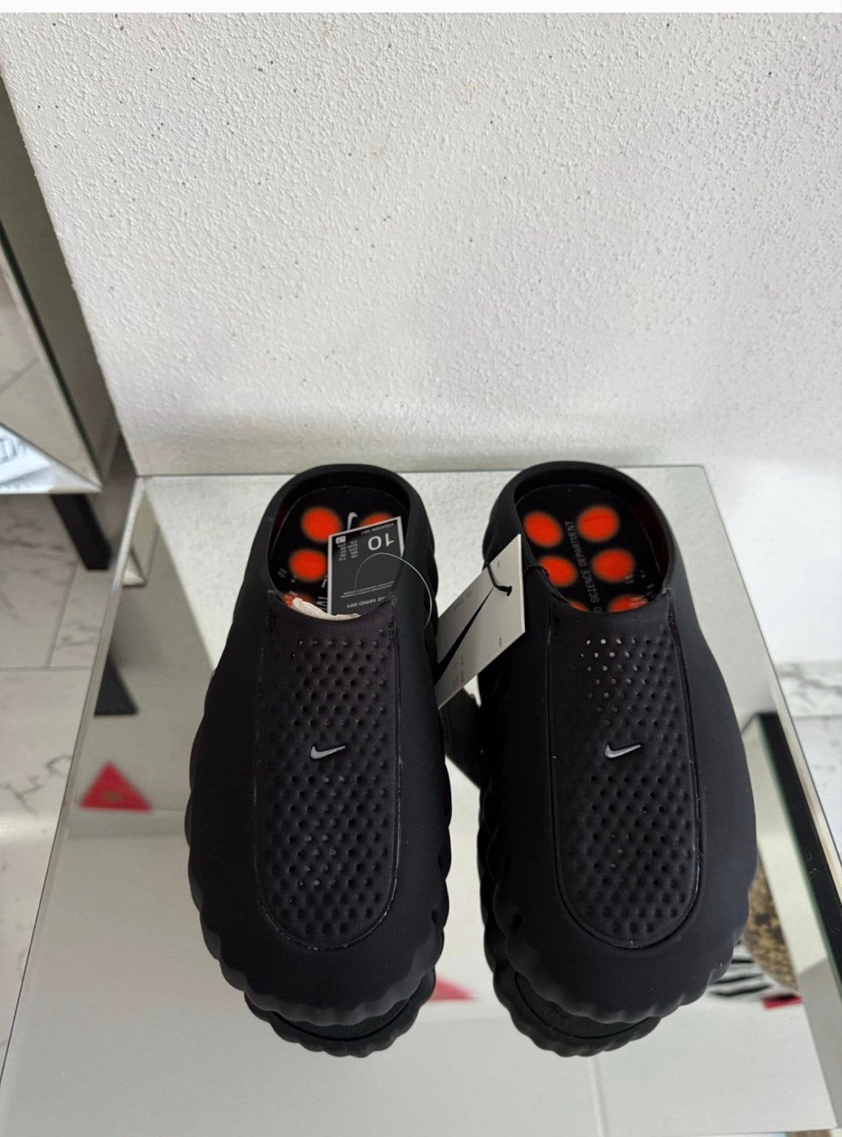Nike Mind 001 Slippers - Zwart met Oranje Details, Verzenden, Nieuw, Zwart, Slippers