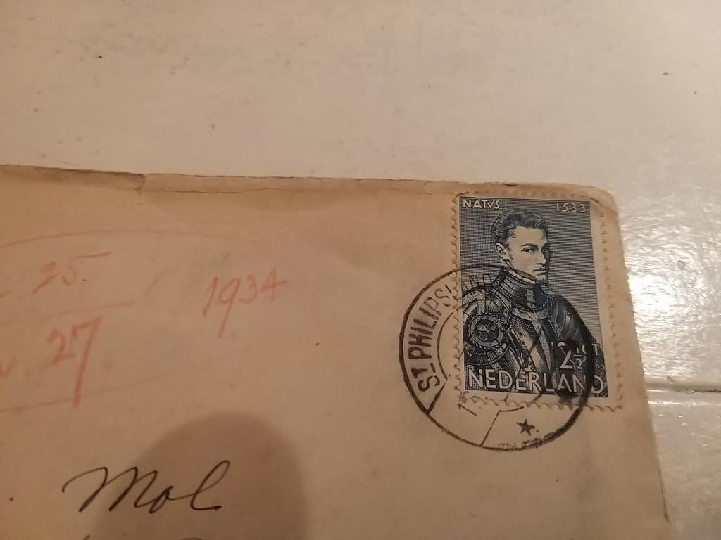 Postzegel 2.5 NATvs 1533 1934 poststempel St Philipsland, Ophalen of Verzenden, T/m 1940, Gestempeld