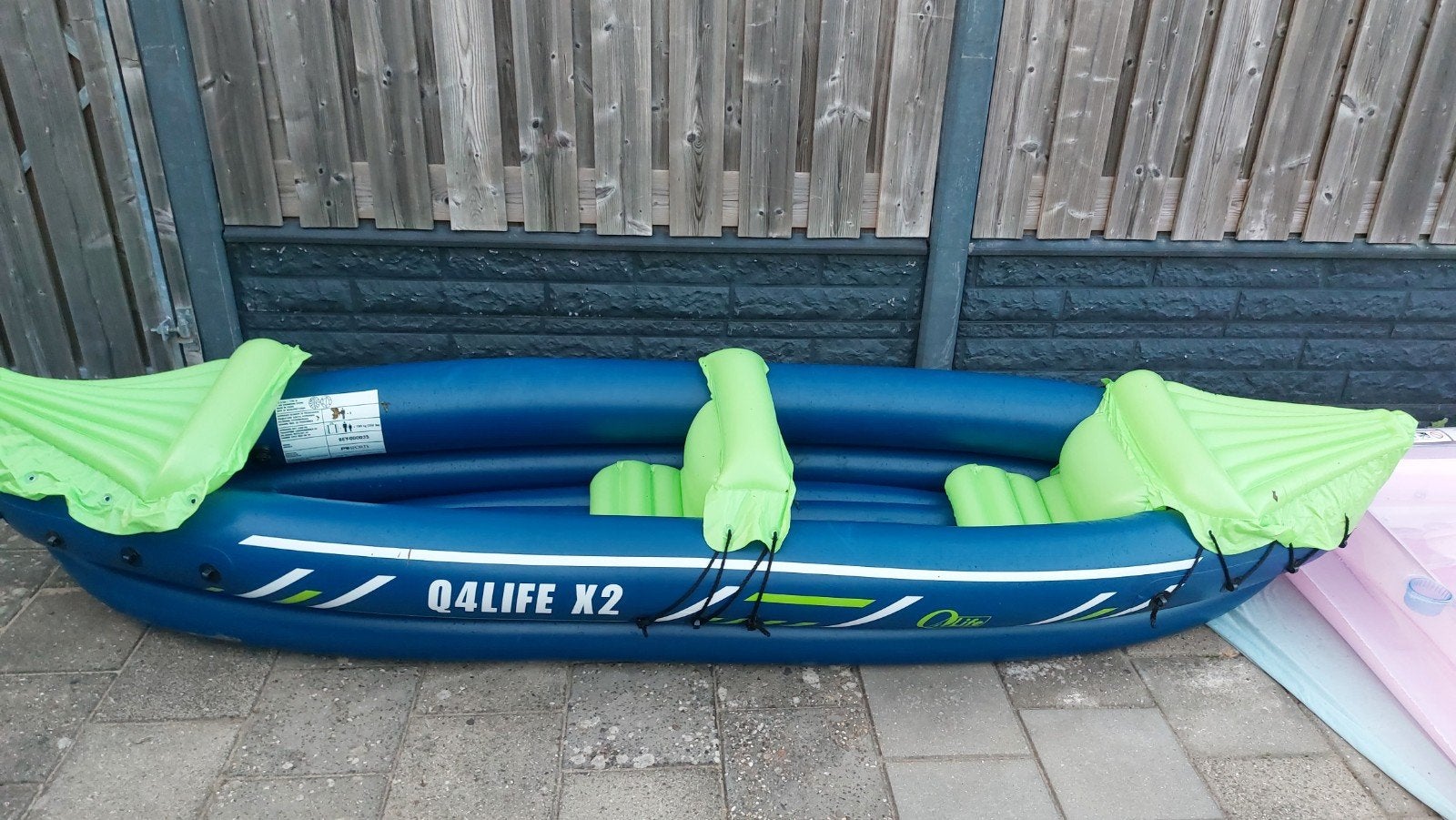 Opblaasbare Kajak Q4LIFE X2 - 2-persoons met peddel en pomp, Watersport en Boten, Ophalen, Opblaasbaar, Zo goed als nieuw, 2-persoons