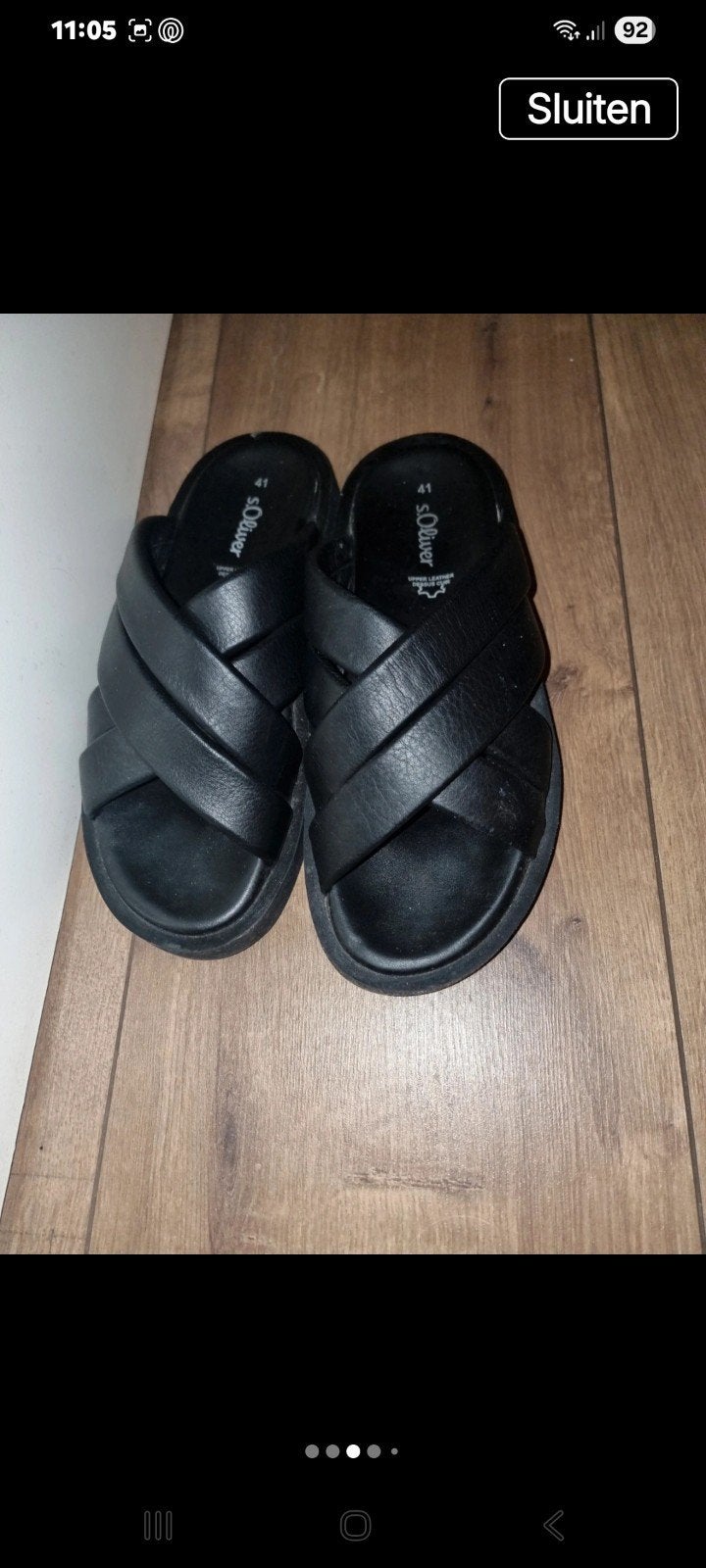 S.Oliver zwarte sandalen met gekruiste banden, Ophalen of Verzenden, Zo goed als nieuw, Zwart, Sandalen of Muiltjes