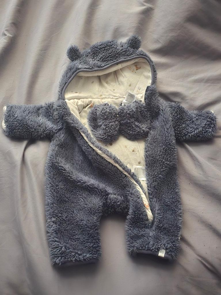Schattig blauw teddy baby pakje met oortjes, Kinderen en Baby's, Ophalen of Verzenden, Zo goed als nieuw, Onbekend, Jongetje of Meisje