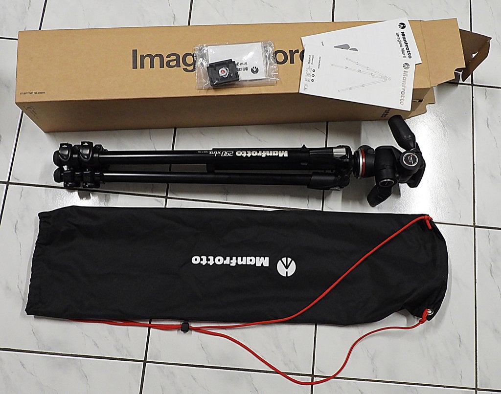 Statief Manfrotto 290 Xtra 3-way compleet zgan in verpakking, Audio, Tv en Foto, Fotografie | Statieven en Balhoofden, Flexibele poten