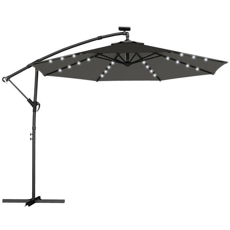 Zweefparasol met LED-verlichting en 360 draaibaar, Kantelbaar, Nieuw, Zweefparasol, 2 tot 3 meter