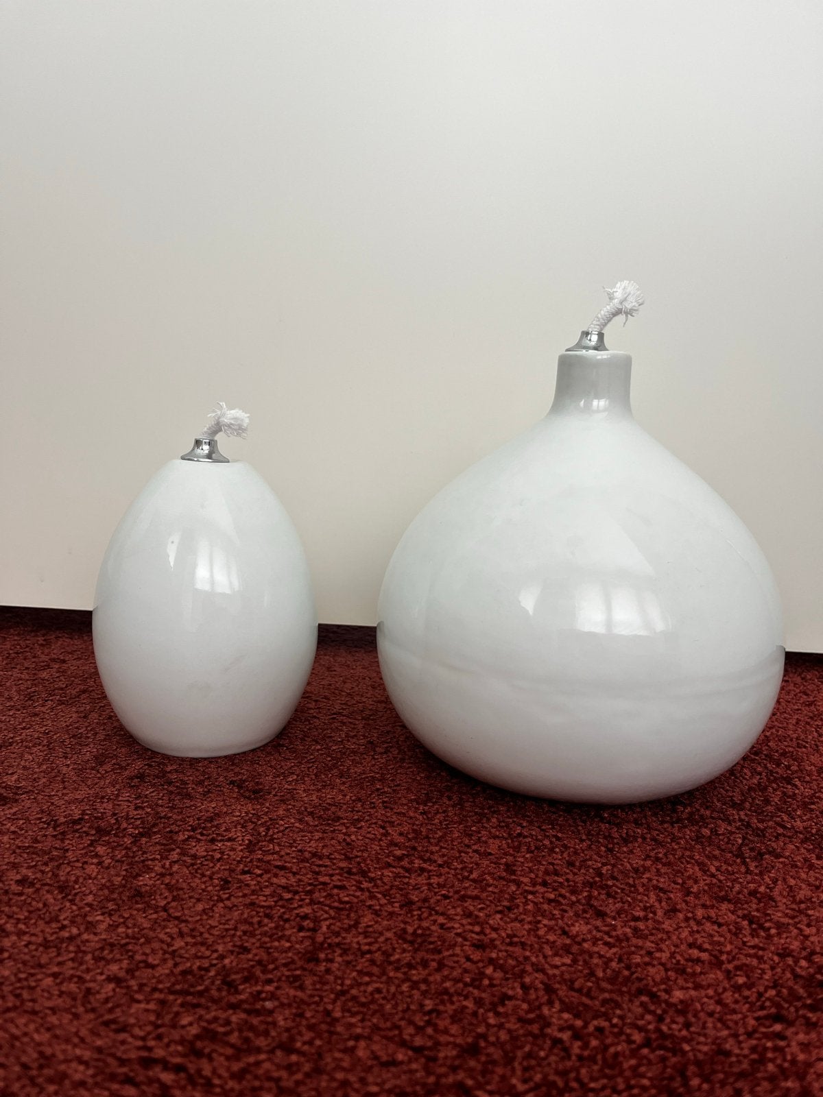 Riverdale olielampen set - wit keramiek, Ophalen, Nieuw, Modern, Wit