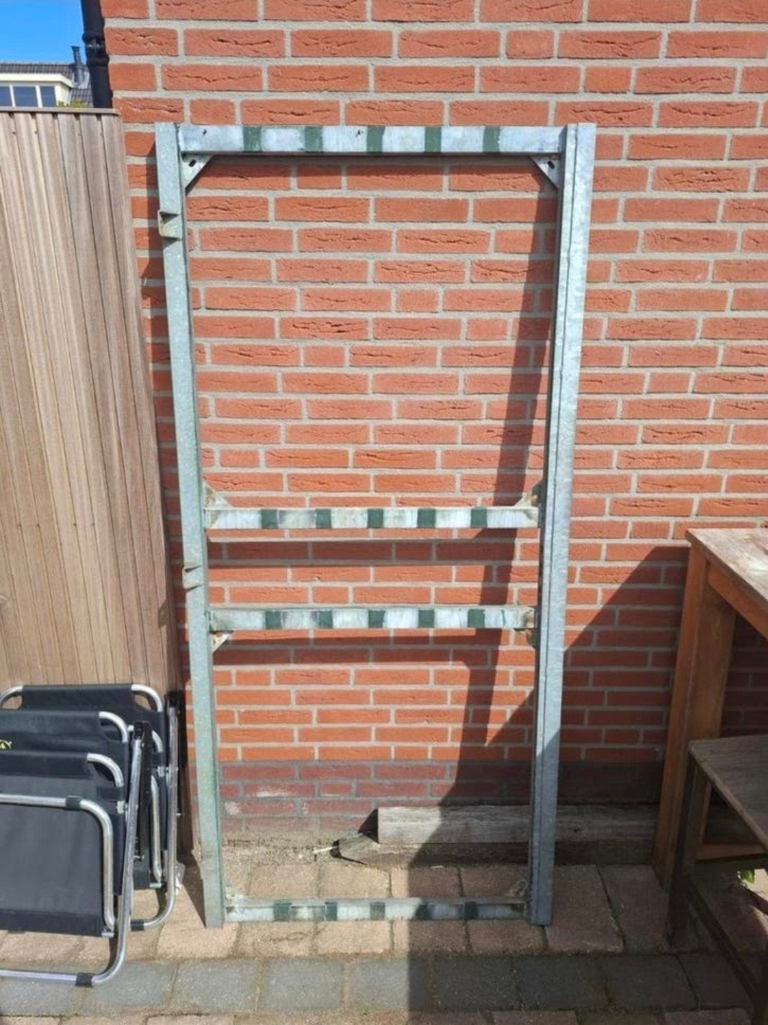 Metalen poortframe 194.5x90 cm - Grijs, Ophalen