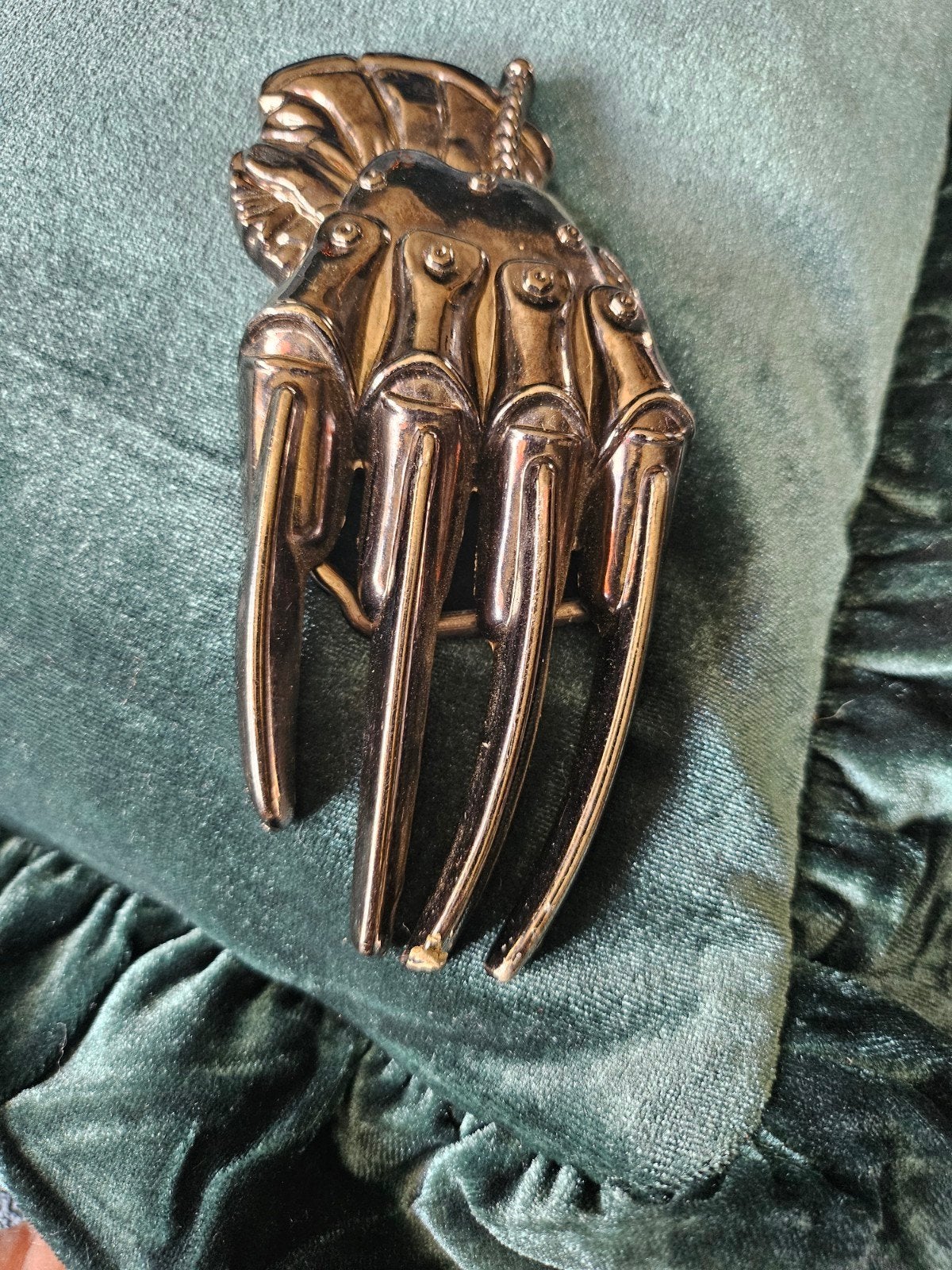Unieke riemgesp in de vorm van een klauw/ skelet hand, Losse buckle of gesp, Overige kleuren, 5 cm of meer, Minder dan 80 cm