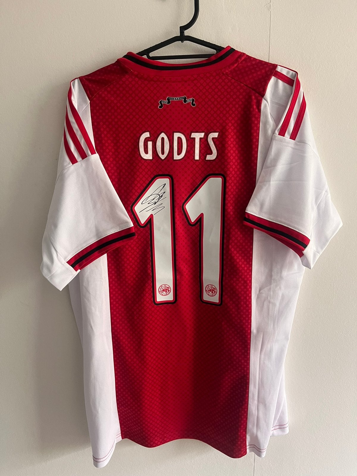 Gesigneerd Mika Godts ajax shirt, Maat L, Ophalen of Verzenden, Zo goed als nieuw, Shirt