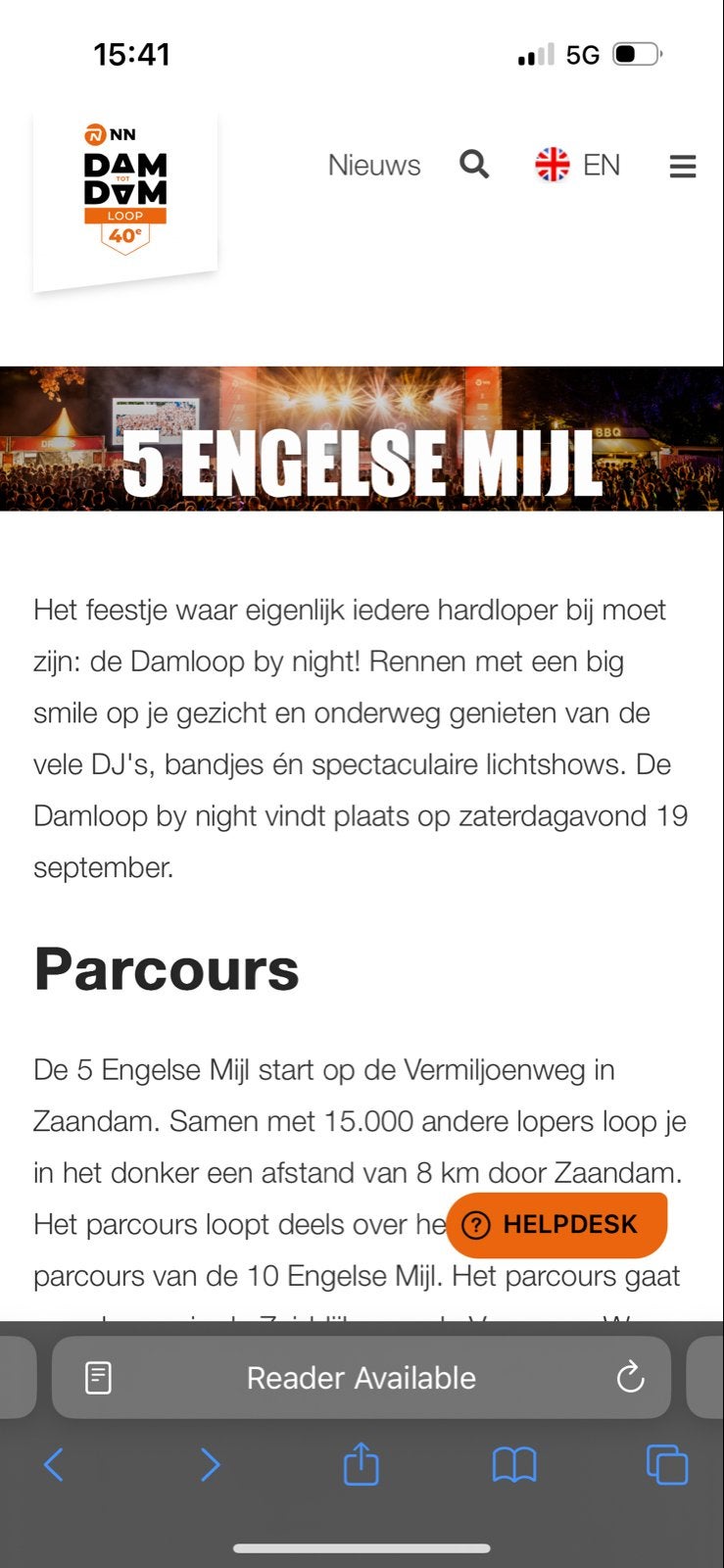 Damloop by night (5 Engelse mijl), Eén persoon