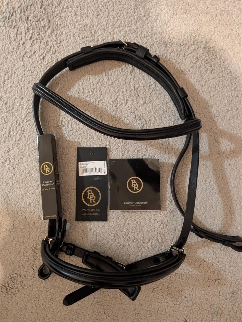 NIEUW: BR Hoofdstel Bourne Zwart/Zilver - Cob, Dieren en Toebehoren, Paarden en Pony's | Hoofdstellen en Tuigage, Ophalen of Verzenden