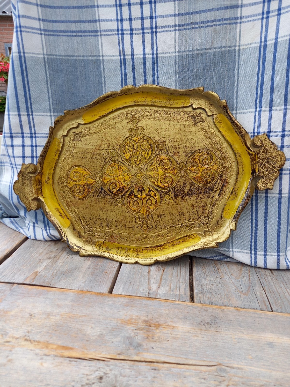 venetiaans dienblad, Ophalen of Verzenden, Zo goed als nieuw, Rechthoekig, Hout
