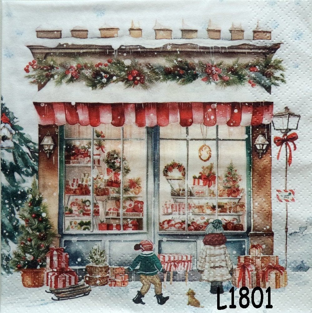 Servetten decoupage/bullet journal - etalages L1801, Hobby en Vrije tijd, Knutselen, Nieuw, Verzenden