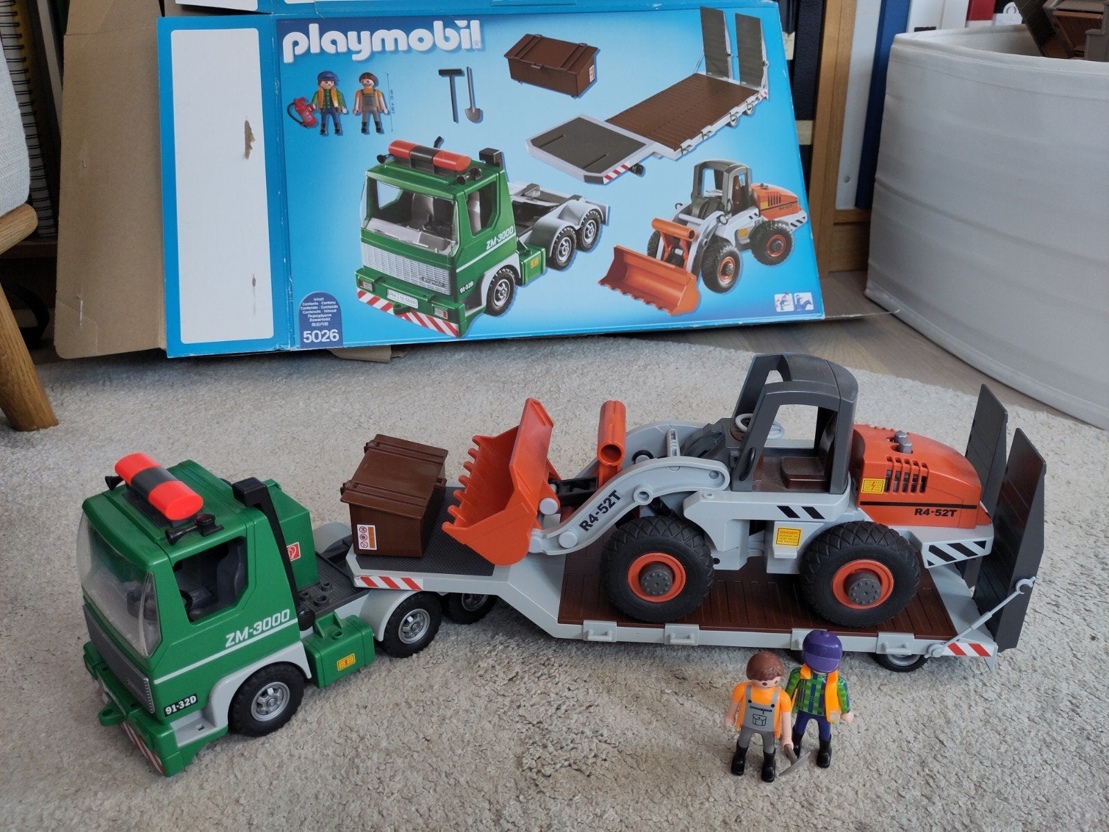 Playmobil Vrachtwagen met dieplader en wiellader (5026), Kinderen en Baby's, Speelgoed | Playmobil, Ophalen, Complete set, Voertuig